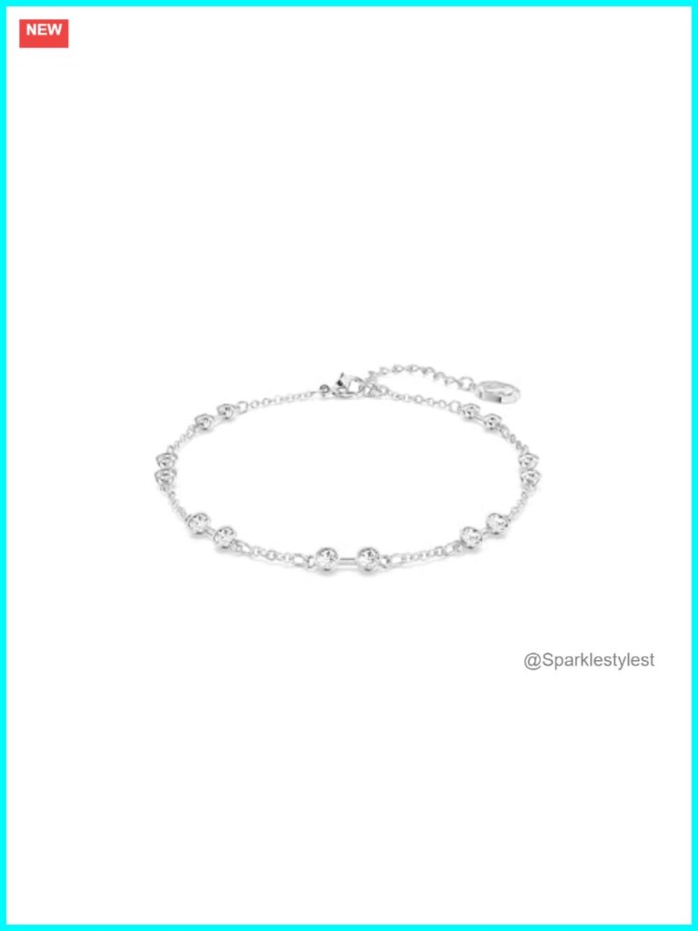 Swarovski Remix Round Cut Crystal Charm Carrier Bracelet Rhodium Finish